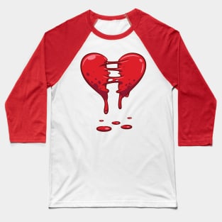 Dripping Broken Healing Heart Valentines Day Baseball T-Shirt